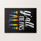 Y'all bedeutet alle LGBT Gay Lesbian Pride Parade Puzzle (Horizontal)