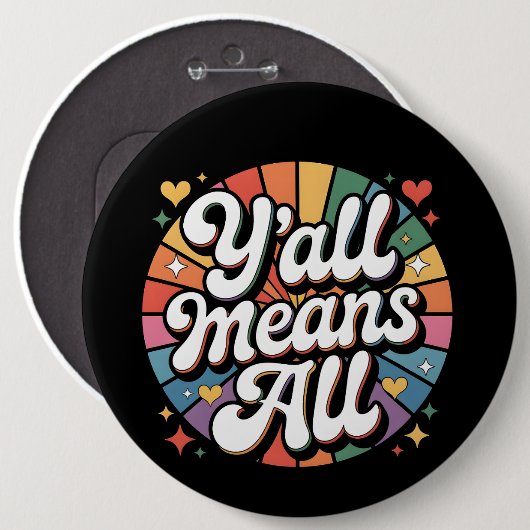 Y'all bedeutet alles Retro Button (Vorne & Hinten)