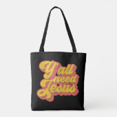 Yall braucht Jesus Christlich Retro 70er Christus  Tasche (Rückseite)