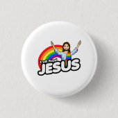 Yall braucht Jesus - Regenbogen Jesus Button (Vorderseite)