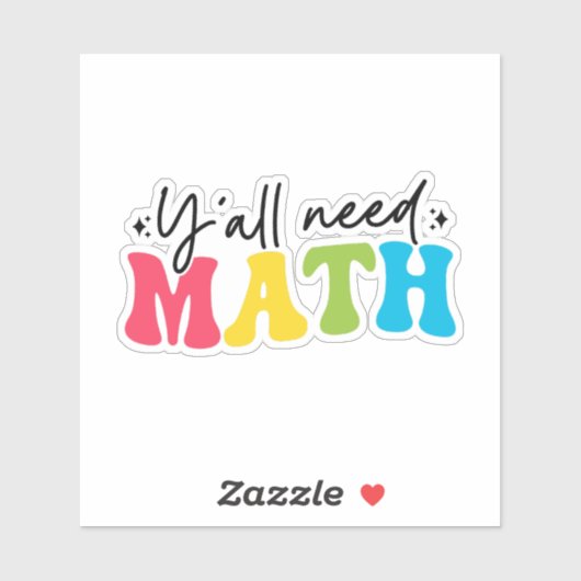 Y'all braucht Math Aufkleber (Blatt)