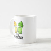 Yall Cray Cray Funny Crazy Crayon Pun Kaffeetasse (Vorderseite Links)