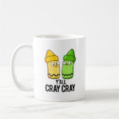 Yall Cray Cray Funny Crazy Crayon Pun Kaffeetasse (Links)