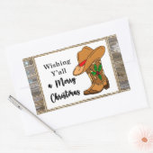 Y'all ein frohe Weihnachten rechteckig wünschen Rechteckiger Aufkleber (Umschlag)