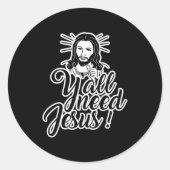 Yall Need Jesus Christmas Runder Aufkleber (Vorderseite)