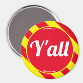 Y'all Red/Yellow Magnet (Vorderseite/Rückseite)