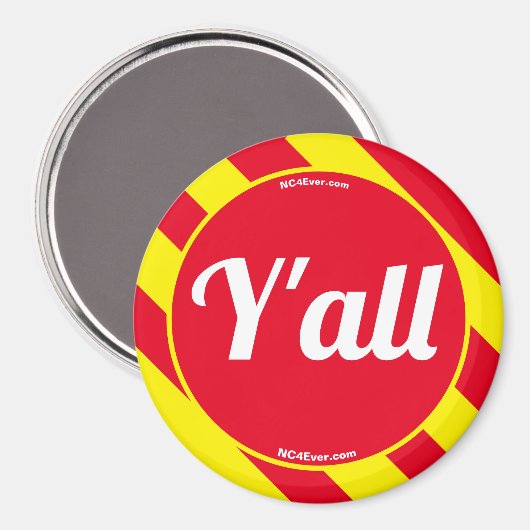 Y'all Red/Yellow Magnet (Vorderseite/Rückseite)