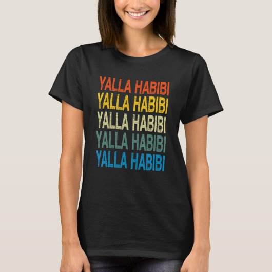 Yalla Habibi Arabic Calligraphy T-Shirt (Vorderseite)