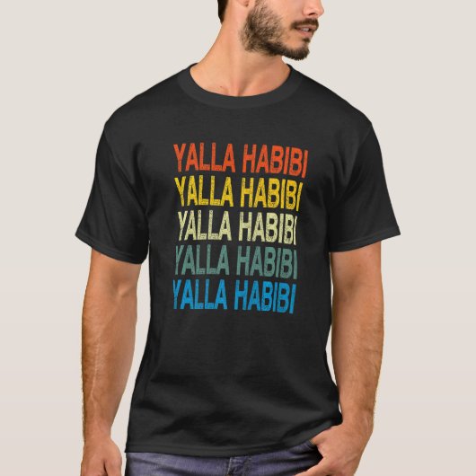 Yalla Habibi Arabic Calligraphy T-Shirt (Vorderseite)