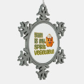 Yam ist mein Geist Gemüsepflanze klassisch Schneeflocken Zinn-Ornament (Links)