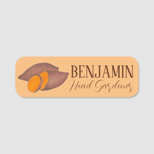 Yam Sweet Potato Kartoffeln Root Gemüsegarten Namensschild (Vorderseite)
