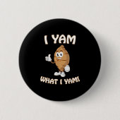 Yam, was ich Yam Shirt Funny Erntedank Food Puff Button (Vorderseite)