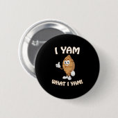 Yam, was ich Yam Shirt Funny Erntedank Food Puff Button (Vorne & Hinten)
