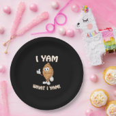 Yam, was ich Yam Shirt Funny Erntedank Food Puff Pappteller (Party)