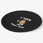 Yam, was ich Yam Shirt Funny Erntedank Food Puff Pappteller (Schrägansicht)