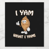 Yam, was ich Yam Shirt Funny Erntedank Food Puff Weinetikett (Einzelnes Label)