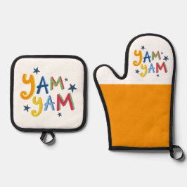 Yam Yam Black Country Schürze Ofenhandschuh & Topflappen-Set