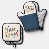 Yam Yam Black Country Schürze Ofenhandschuh & Topflappen-Set (Vorderseite/Rückseite)