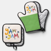 Yam Yam Black Country Schürze Ofenhandschuh & Topflappen-Set (Vorderseite/Rückseite)