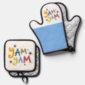 Yam Yam Black Country Schürze Ofenhandschuh & Topflappen-Set (Vorderseite/Rückseite)