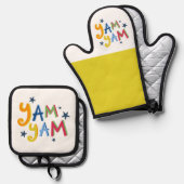 Yam Yam Black Country Schürze Ofenhandschuh & Topflappen-Set (Vorderseite/Rückseite)