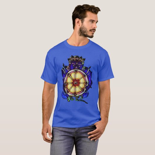 Yama & Wheel God of Death Indian T-Shirt (Vorne ganz)