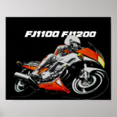 Yamaha FJ Vintag Design Poster (Vorne)