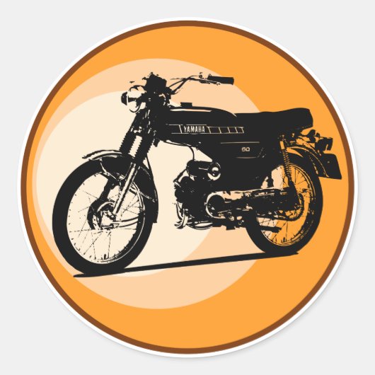 Yamaha FS1E 'FIZZY' Classic moped Runder Aufkleber (Vorderseite)