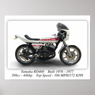 Yamaha RD400 Motorrad - A3-Großformat Druckbehälte Poster