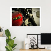 Yamaha Red Golden Motorrad Motorrad-Poster Poster (Heimbüro)
