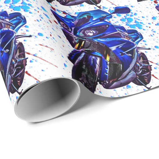 Yamaha YZF R1 Art Print Geschenkpapier (Rolleneckpunkt)