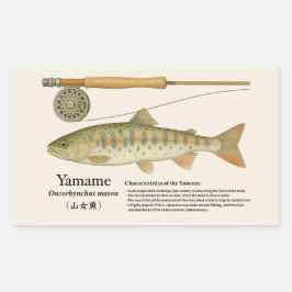 Yamame (Oncorhynchus masou) – English Illust Rechteckiger Aufkleber