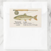 Yamame (Oncorhynchus masou) – Japanese illust Rechteckiger Aufkleber (Tasche)