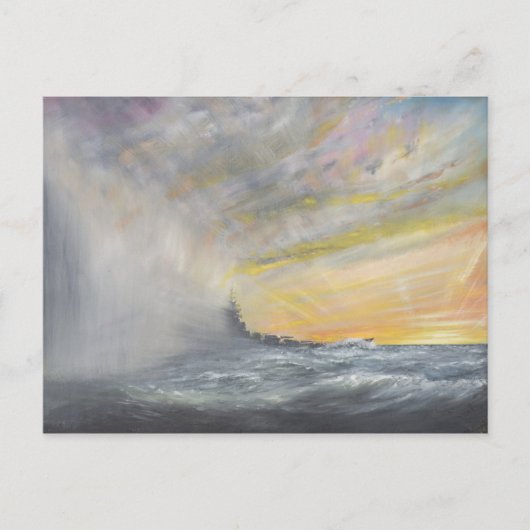 Yamato Emerges from Pacific Typhoon 1944 2010 Postkarte (Vorderseite)