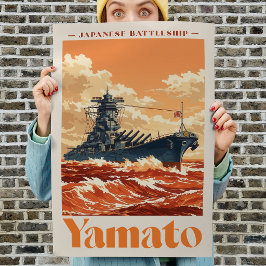 Yamato Japanese Battleship Vintage Maritime Poster
