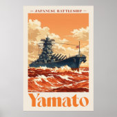 Yamato Japanese Battleship Vintage Maritime Poster (Vorne)