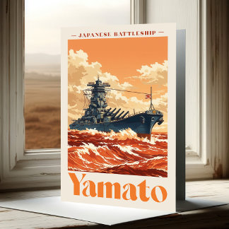 Yamato Japanese Battleship Vintage Maritime Poster Dankeskarte