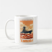 Yamato Japanese Battleship Vintage Maritime Poster Kaffeetasse (Links)