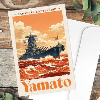Yamato Japanese Battleship Vintage Maritime Poster Postkarte