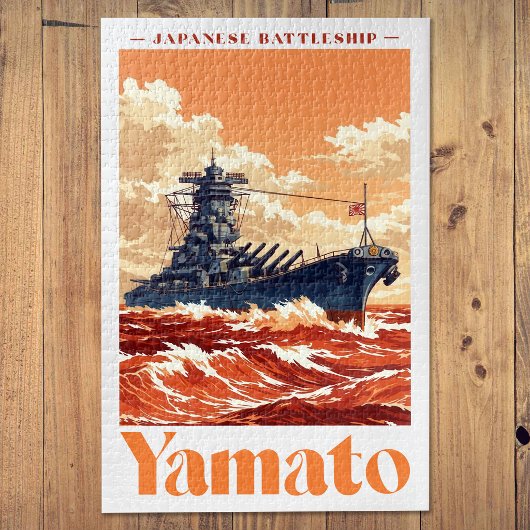 Yamato Japanese Battleship Vintage Maritime Poster Puzzle