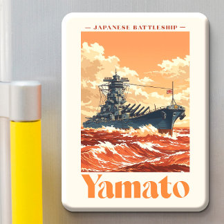 Yamato Japanisches Schlachtschiff Vintage-Maritime Magnet