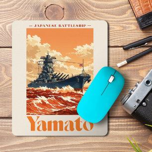Yamato Japanisches Schlachtschiff Vintage-Maritime Mousepad