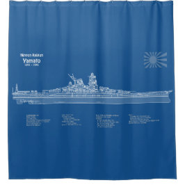 Yamato - Pläne für Schiffskonzepte ABD Duschvorhang