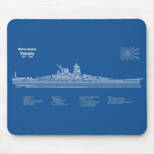 Yamato - Pläne für Schiffskonzepte ABD Mousepad (Vorne)