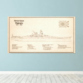 Yamato - Pläne für Schiffskonzepte SD Leinwanddruck (Insitu (Holzboden))