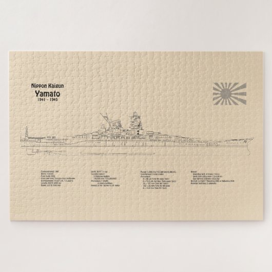 Yamato - Pläne für Schiffskonzepte SD Puzzle (Horizontal)