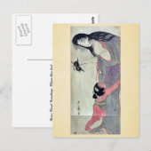 Yamauba mit Kastanien von Kitagawa, Utamaro Postkarte (Vorne/Hinten)