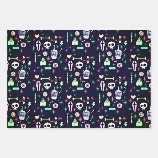 Yami Kawaii Weihnachtswrapping Geschenkpapier Set (Vorderseite)