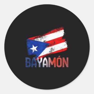 Yamón Stadt Puerto Rico Flagge Vintage Wurzeln Bor Runder Aufkleber