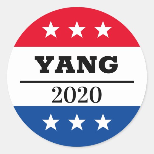 YANG 2020-Wahl Runder Aufkleber (Vorderseite)